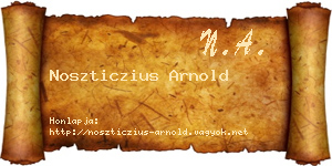 Noszticzius Arnold névjegykártya